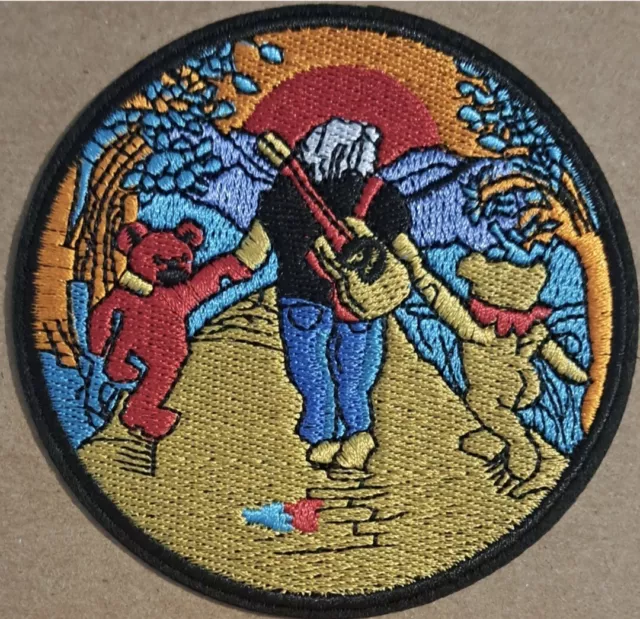 Grateful Dead Jerry Garcia with Dancing Bears embroidered Iron on patch