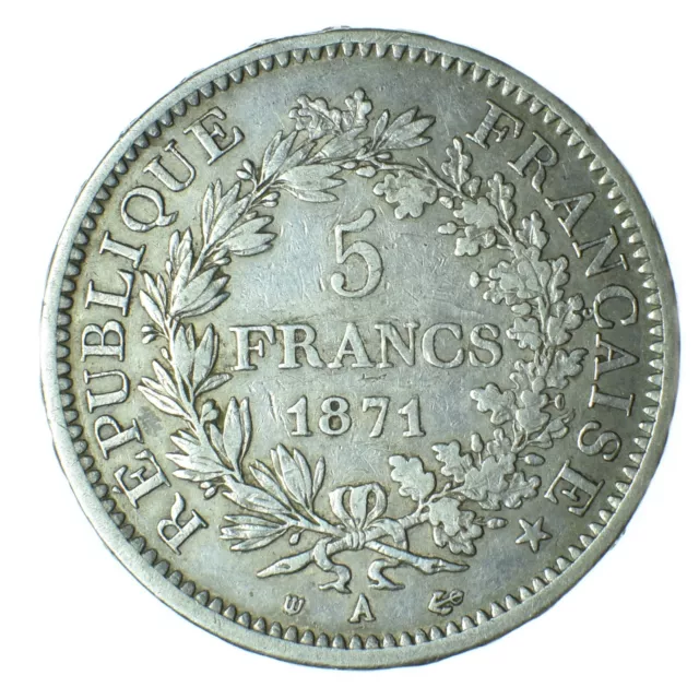 IIIième République - 5 Francs dit "Camélinat" - 1871 A Paris Trident