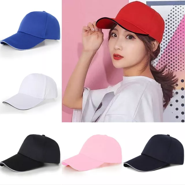 Mens Womens Baseball Cap Adjustable Plain Adults Summer Classic Sports Sun Hat