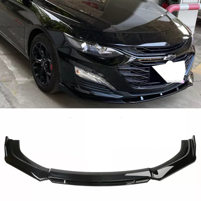 For Chevrolet Malibu Front Bumper Lip Spoiler Splitter Diffuser Gloss Black