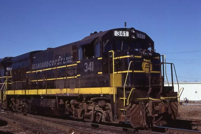 ORIGINAL RAILROAD SLIDE SCL SEABOARD COAST LINE 341 Waycross GEORGIA GE U18B CSX