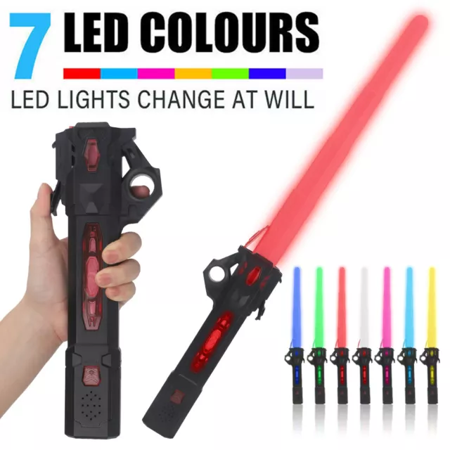 LED Lightsaber Saber Star Wars Swords Flashing Light Toy RGB 7 Colors with Sound