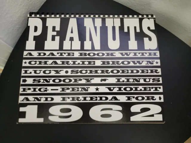 Peanuts Character Date Book 1962, 12 Month Calendar Collectible Rare
