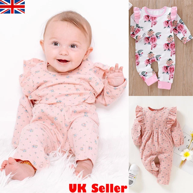 Newborn Baby Girls Floral Romper Bodysuit Clothes Set Jumpsuit Playsuit Outfits