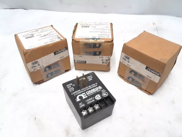 Three New In Box Omega Engineering FPW-15 Power Supplies 15VDC / 400mA