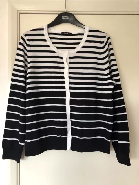 GEORGE ASDA LADIES Cardigan Black And Brown Stripe Size 20 22 10.00 PicClick UK