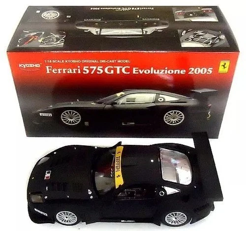 Miniature Ferrari 1/18 575 GTC noir mat 2005 Kyosho - Modélisme