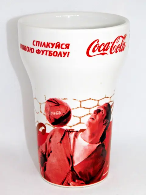 Coca-Cola Ceramic Glass with Voronin Footballer from Ukraine 2006