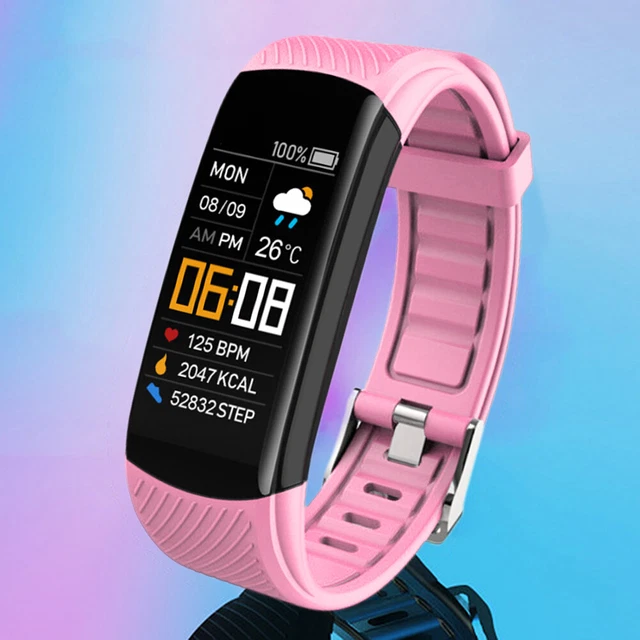ELECTRONIC WATCH WATERPROOF Fitness Tracker for Outdoor Exercises (Pink ...