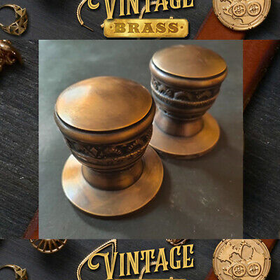 Pair of Vintage round Knob Concave Main Entry Door Pull Classic Handle