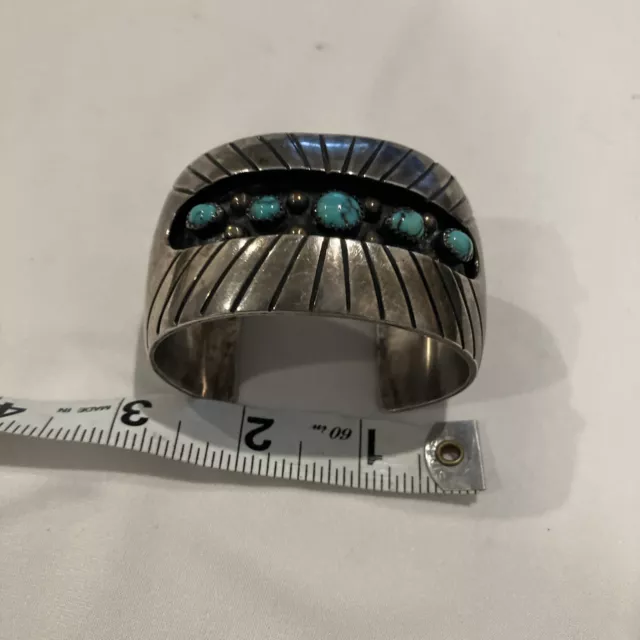 vintage sterling silver turquoise cuff bracelet