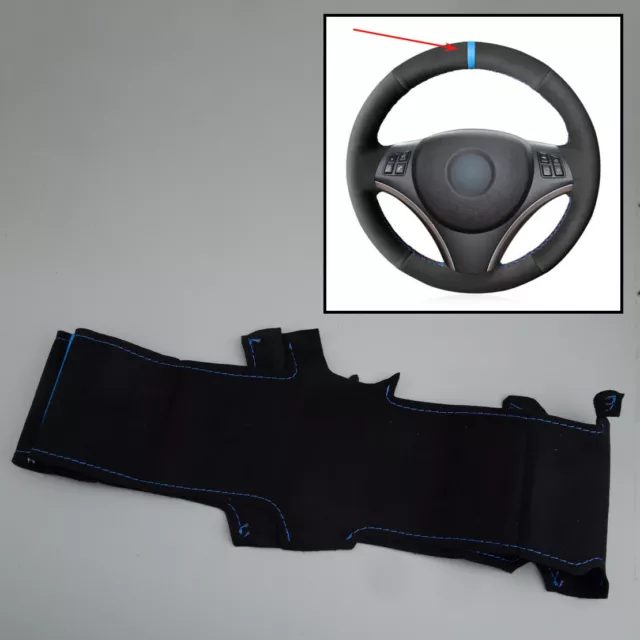 Suede Leather Car Steering Wheel Cover Fit For BMW E90 E91 E92 E93 or X1 E84 E87