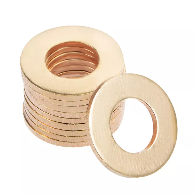 10Pcs 10.5mm x 20mm x 1.5mm Brass Flat Washer for Screw Bolt