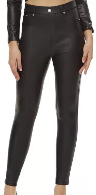Ginasy Black Faux Leather Leggings for Women High Waisted Stretch