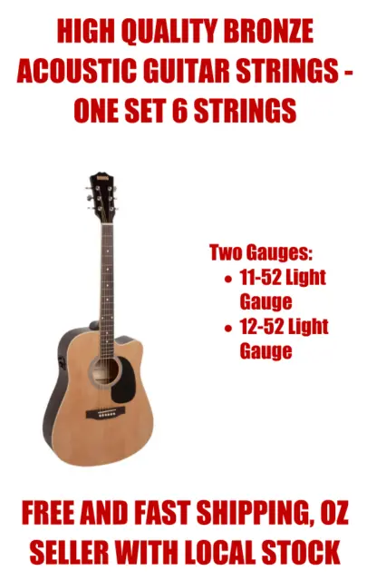 Two Sets of Acoustic Guitar String Set Strings 11-52 12-53 Free Pick Each Set