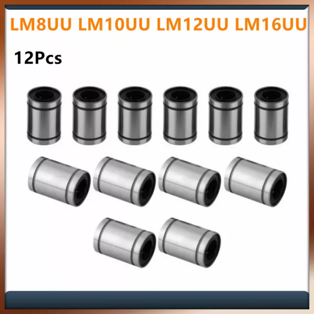 12x Linearlager LM8UU LM10UU LM12UU LM16UU 8mm-16mm Kugellager Bearing Linear de