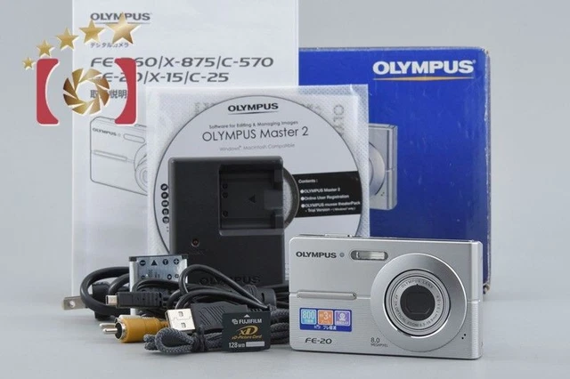 OLYMPUS CAMEDIA FE-20 Silver 8.0 MP Digital Camera w/ Box from