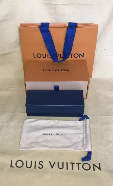 LOUIS VUITTON Empty Signature Sunglass Case Navy Blue with LV