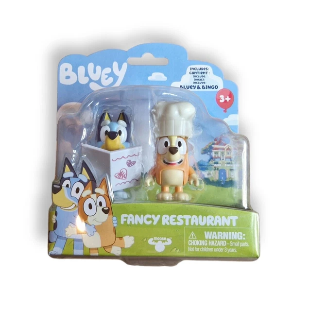 BLUEY FANCY RESTAURANT Bluey and Bingo Figures with Accessories Brand ...