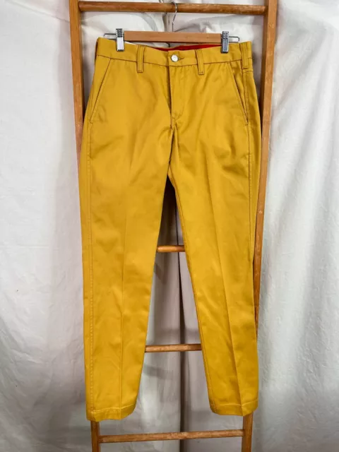 Levis Sta-Prest Pants Mens 30 L32 Mustard Yellow Straight Leg