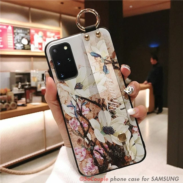 De Luxe Téléphone Coque avec Sangle Pour Samsung Galaxy S8 S9 S10 S20 Note 9 10 11