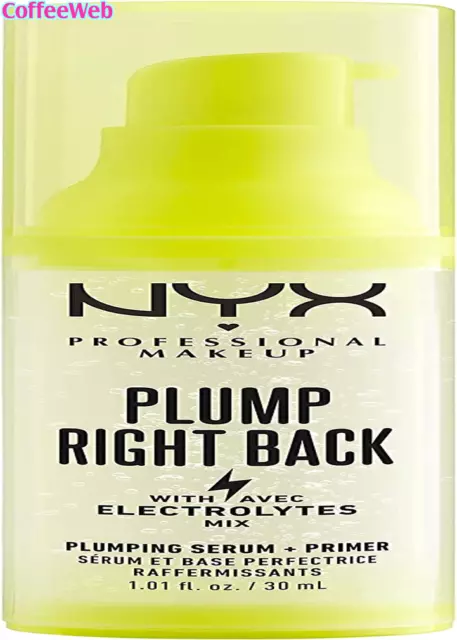 NYX Professional Makeup Plump Right Back Primer & Siero, Con Elettroliti, Formul