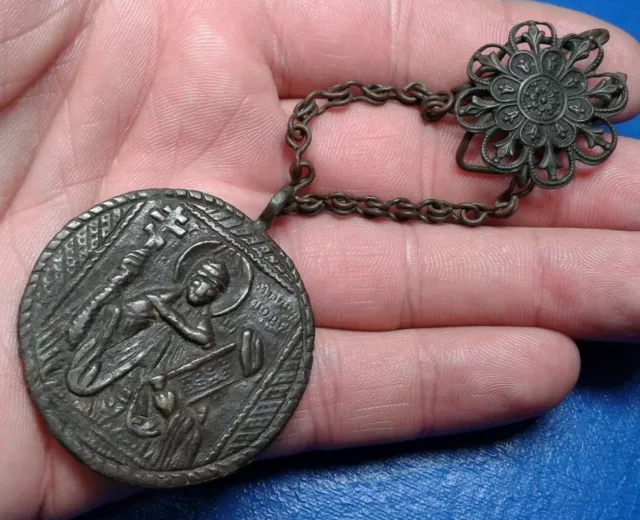 Ancient Bronze Religious Medallion. 3