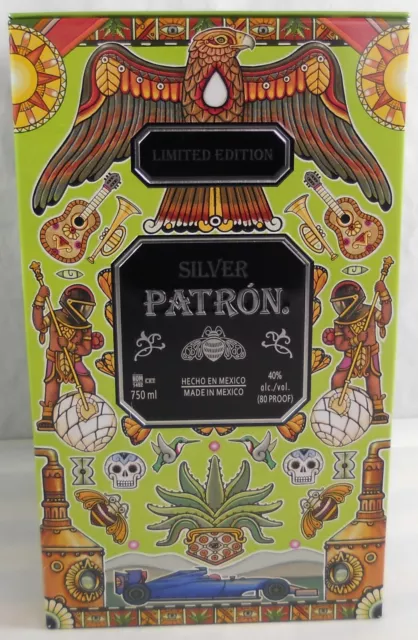 2023 Tequila Silver Patron Ltd Edition Empty Tin Lidded Box Sergio Checo Perez