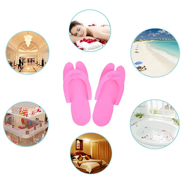 12 Pairs Disposable Foam Slippers Salon Spa Pedicure Sandals Foam SlipA_bf
