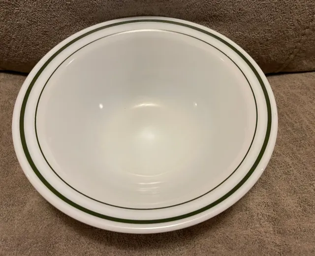 Vintage PYREX Tableware By Corning 716-11 Green Stripe 8.75” x 3”H Serving Bowl