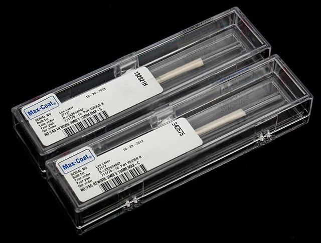 Lot 2 Northrop Grumman ND:YAG REWORK 3mm x 70mm Max Laser Pump Lamp Crystal Rod