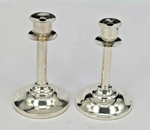 A pair of 1891 Victorian Miniature silver candlesticks hallmarked, for dolls?