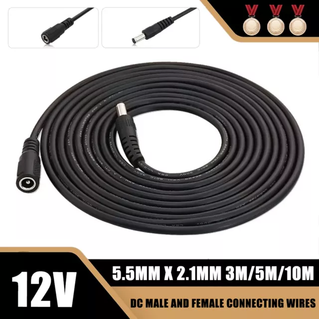 Netzteil Kabel Verlängerungskabel DC 12V 5,5 mm Buchse Stecker 3 5 10 Meter