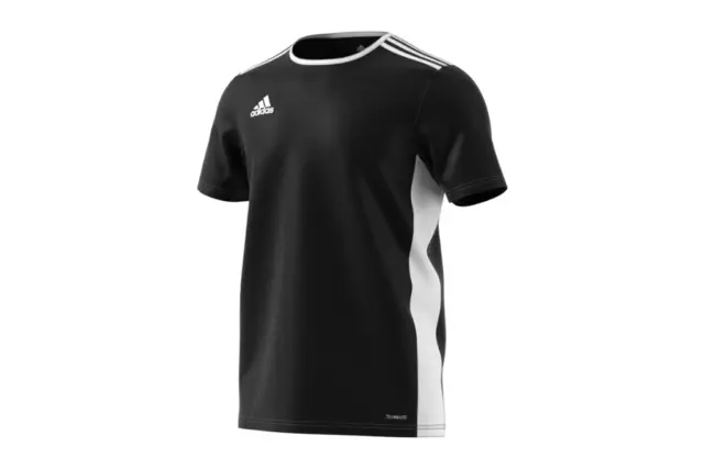 Adidas Entrada 18 Jersey Bambini Nero Calcio Sport Ragazzi T-Shirt CF1041