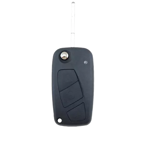 To Suit Fiat 3 Button Flip Key Remote Case/Shell/Blank Punto Bravo Stilo Black