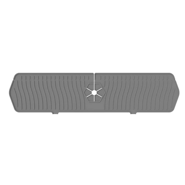 Grifo de silicona tapete de drenaje absorbente protector contra salpicaduras captador de agua (gris)