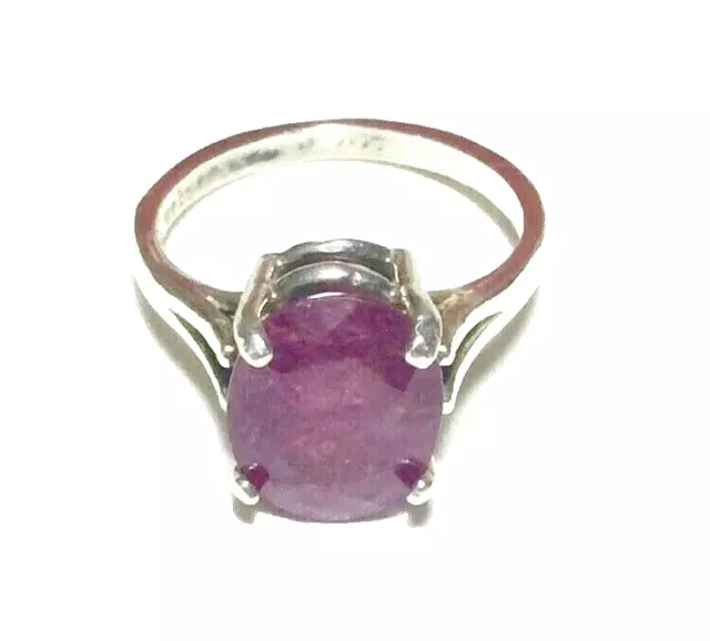 Vintage Sterling Silver Ring, Oval Honey Red Labradorite Sz 5.75, Marked