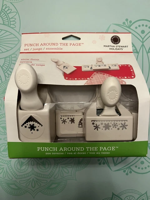 JUEGO DE BORDE Y ESQUINA DE RÁFAGA DE PAPEL ARTESANAL Martha Stewart alrededor de la página de nieve
