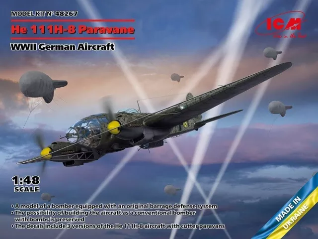 ICM 48267 - 1:48 He 111H-8 Paravane, Seconde Guerre Mondiale German Avion - Neuf