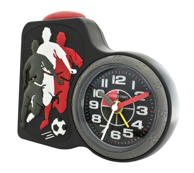 JACQUES FAREL Réveil pour Enfants Analogue Quartz Football Jeune ACB 716 FO Noir
