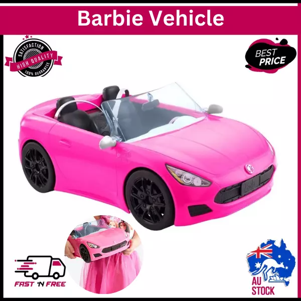Barbie Vehicle Car Glam Convertible Car Sparkly Play Fun Toy Gift Pink NEW AUS -