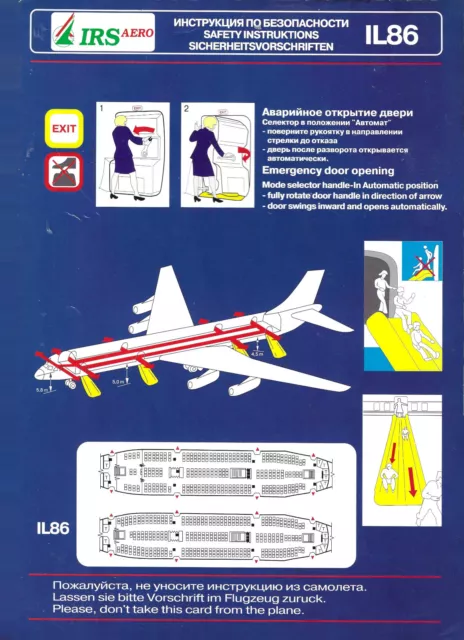 Safety Card IRS Aero Ilyushin Il-86