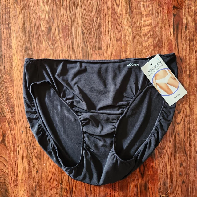 JOCKEY BIKINI PANTIES Size 5 Black No Panty Line Stretchy Underwear
