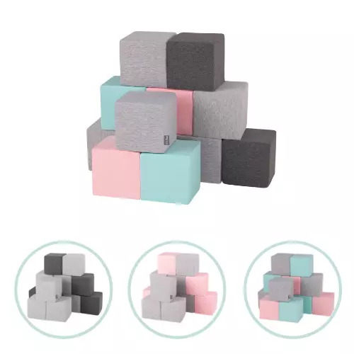 KiddyMoon Blocs Mous pour Bébé Cubes De Construction en Mousse 14Cm