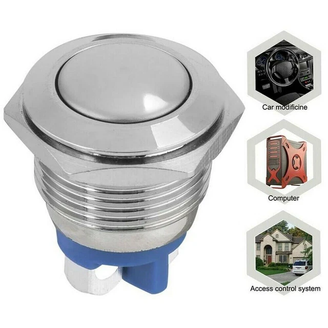 Dernier Bouton Poussoir Interrupteur Bouton Argent Universel 12V Laiton Nickelé