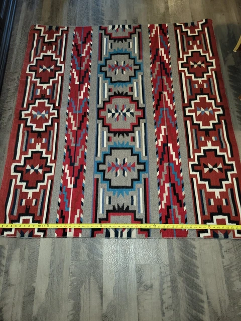 Navajo Indian rug, Wool and mohair blend, weaver unknown, larger size