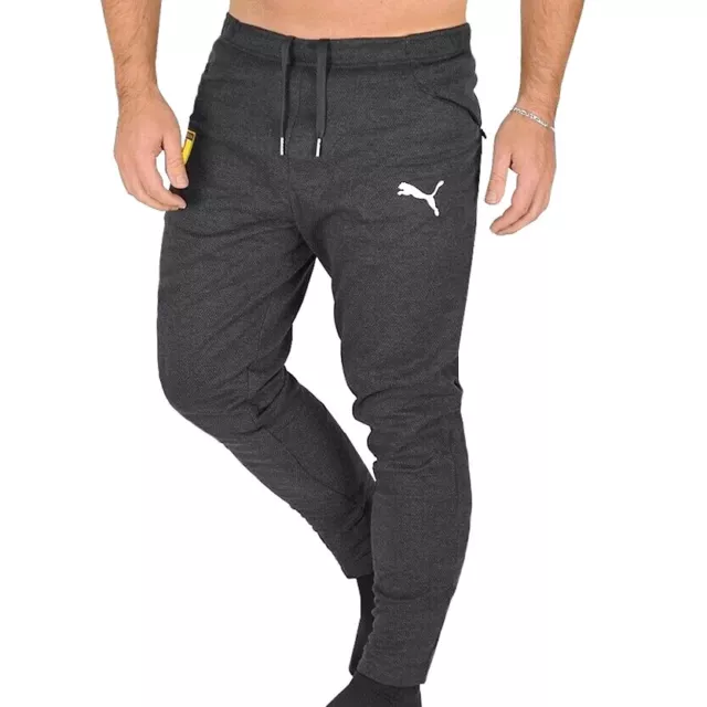 Puma Herren Jogginghose Trainingshose Sporthose Sweat Hose Warm Tapered grau L