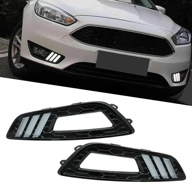 2x luci diurne LED frecce DRL per Ford Focus 2015-2016 giallo/blu/bianco