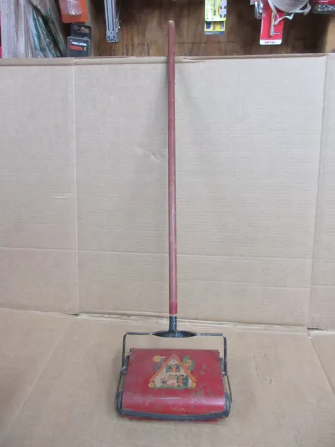 Vintage The Three Bears Kids Push Broom Carpet Sweeper