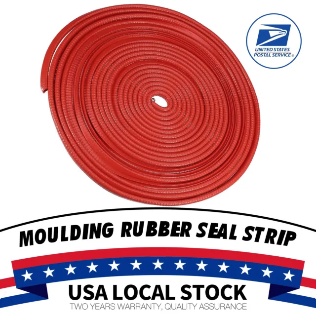 Red 20FT Car Rubber Seal Strip Door Window Trim Edge Noise Sealed Moulding Parts